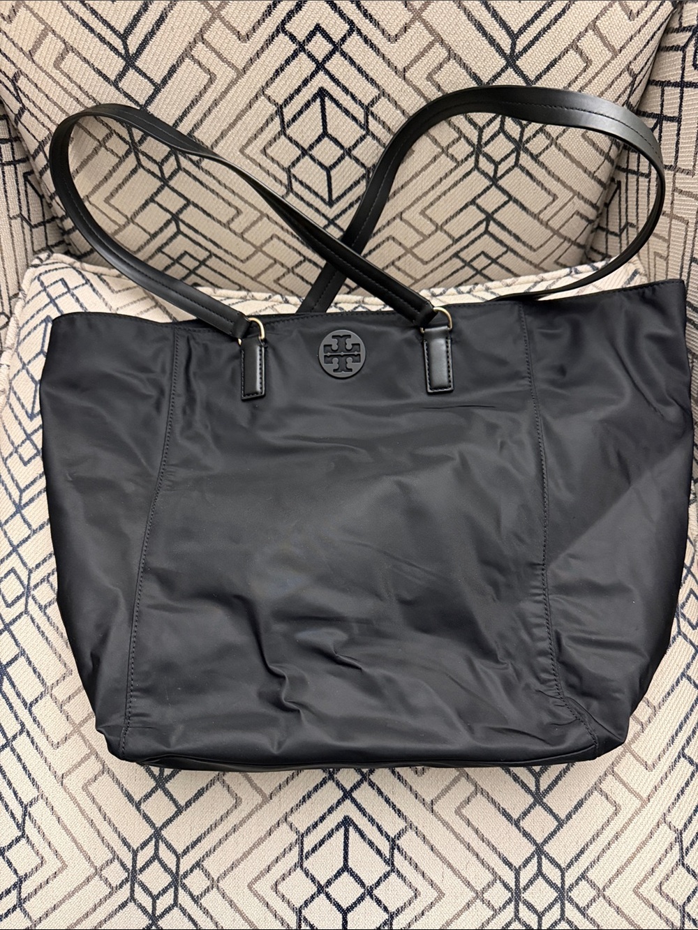 Tory Burch Black Nylon Tote Bag